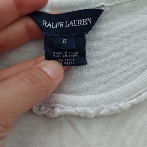 Ralph Lauren T-shirt like new, white, sizes 122 cm and 128 cm