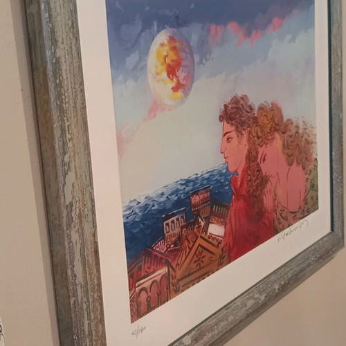Authentic G. Stathopoulos silk screen printing like new, signed and numbered 42/180