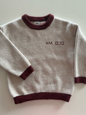 Zara kids sweater used for 3-4 years old, beige with burgundy details