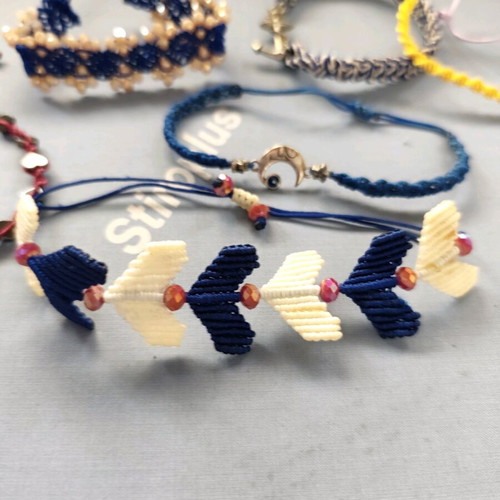 Macrame bracelets used, pack of 6, multicolor