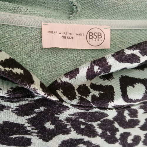 BSB animal print hoodie sweatshirt like new, one size