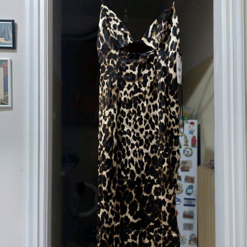 zara satin animal print dress ZARA WOMEN SATIN DRESS ANIMAL PRINT