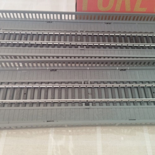 HO scale railway switch parts with bridge pieces and direction change base