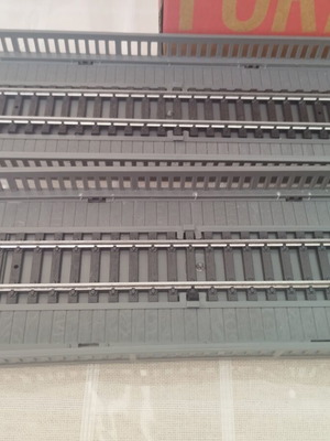 HO scale railway switch parts with bridge pieces and direction change base