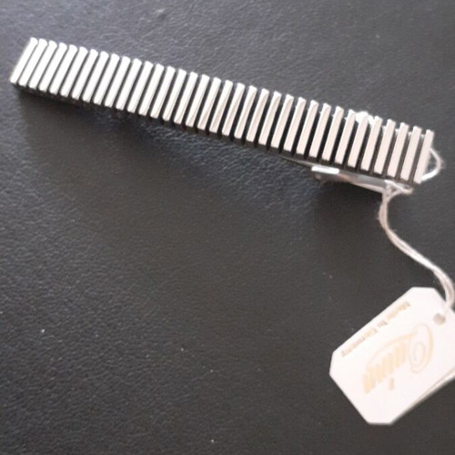 Tie Clip stainless steel new with ribbed vintage design