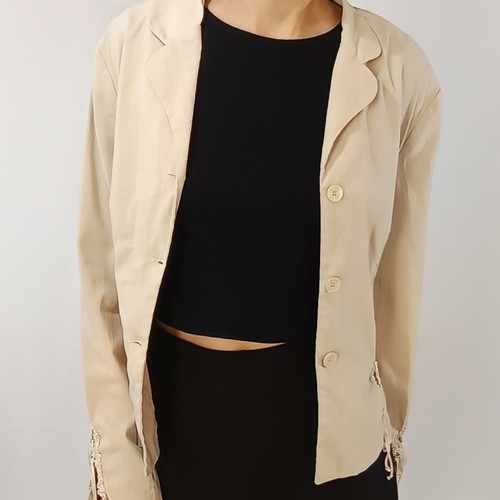 Beige On Line blazer like new with gathered sleeves and sides