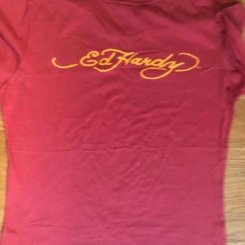 Ed Hardy women's tshirt collectible like new, red size M