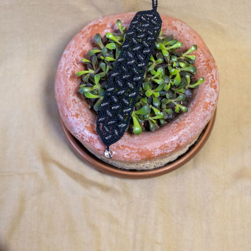 Handmade black macrame bracelet like new