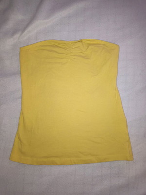 Strapless blouse used, yellow, size S