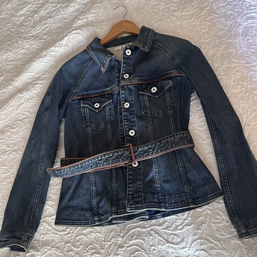 Tommy Hilfiger denim jacket like new, small size, belted waist