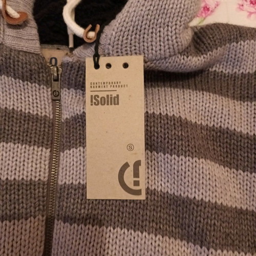 Solid jacket new, gray, size XL with hood and zipper