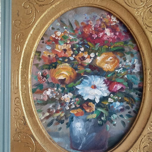 Oil painting like new, 38x32 cm, signed in frame