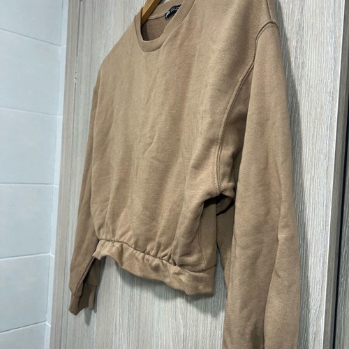 Zara cropped sweatshirt used, beige, size S