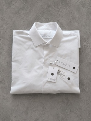 VITTORIO White Cotton Blend Shirt Size M New with Tags