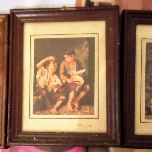 Small old art prints used, set of 3 with decorative gift