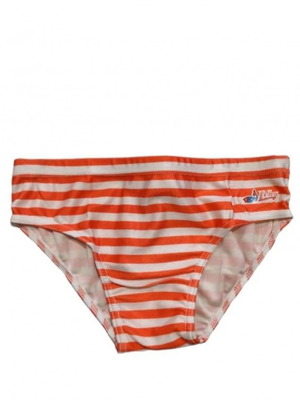 Boys' slip swimsuit new with red and white stripes, age 12