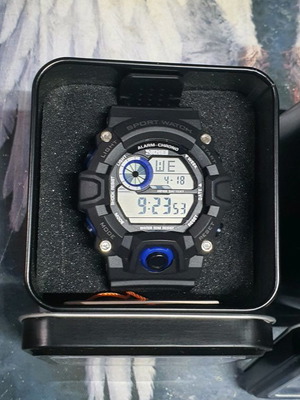 Digital chronograph watch men's new with rubber strap