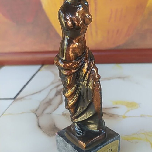 Aphrodite bronze decorative statue on marble base