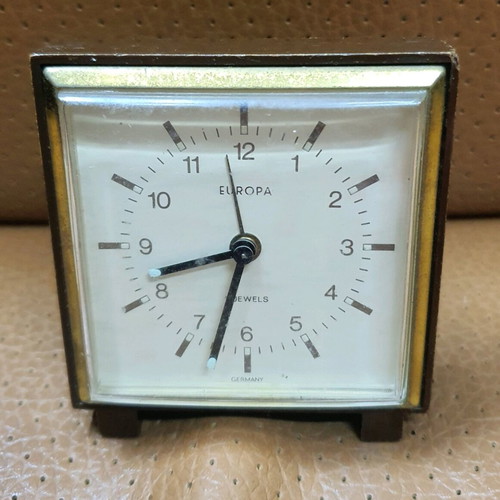 Europa table clock used, alarm clock, 7cm diameter