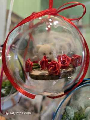 Μπαλίτσα με ζωάκι καινούργια, χειροποίητη κατασκευή