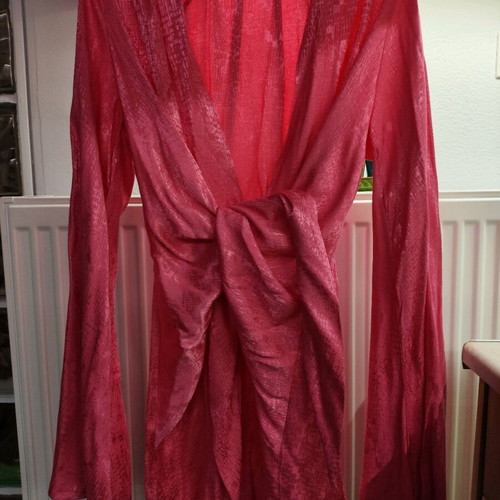 Satin dress fuchsia with front tie new with tag
