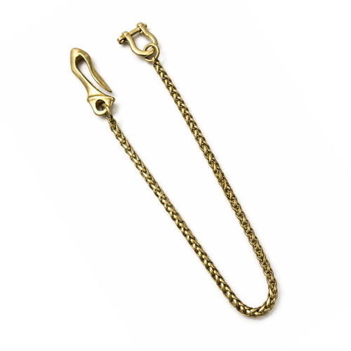 Bronze belt keychain new, heavy industrial build, gold-colored