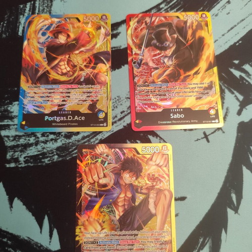 One Piece TCG ST13 Leader Cards used, set of 3