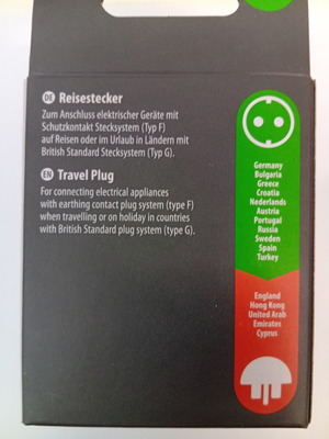 Travel plug adapter Greece to UK