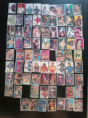 WWF Giants of Catch card collection used, 76 of 81 cards