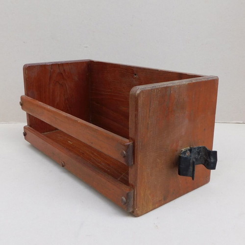 Wooden shelf made of pine, originally installed on a recreational boat