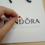Pandora ring size 56, red and gold