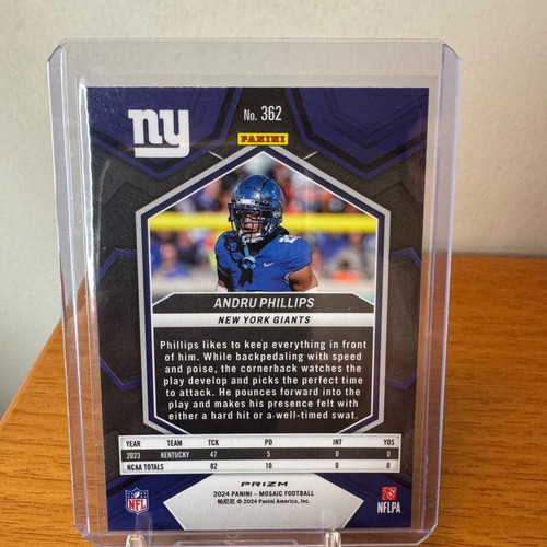2024 Panini Mosaic Football Andru Phillips RC Silver Mosaic card like new