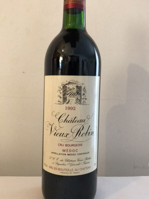 Red French wine Chateau Vieux Robin Cru Bourgeois Medoc Vintage 1992 new