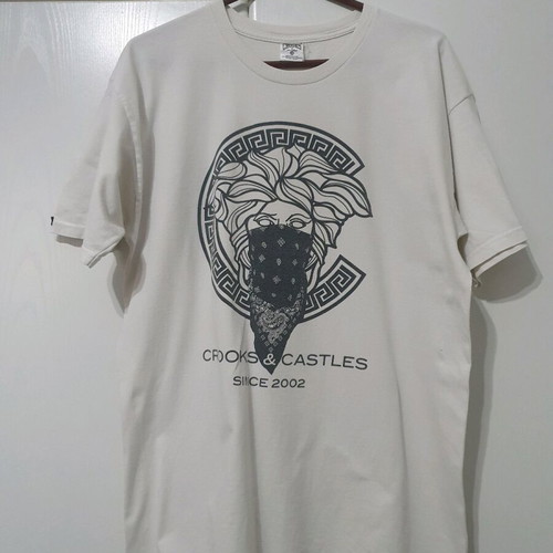 Crooks & Castles short-sleeve shirt size L like new, white