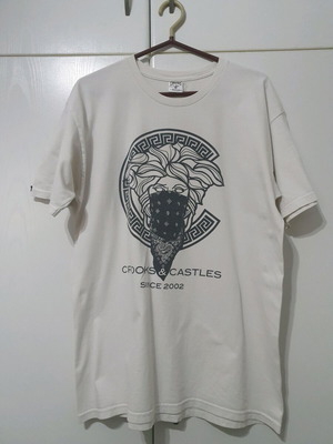 Crooks & Castles short-sleeve shirt size L like new, white