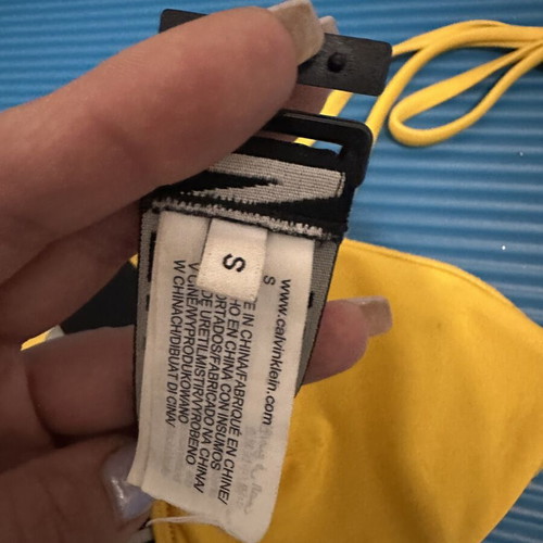 Calvin Klein bikini top, yellow, size S