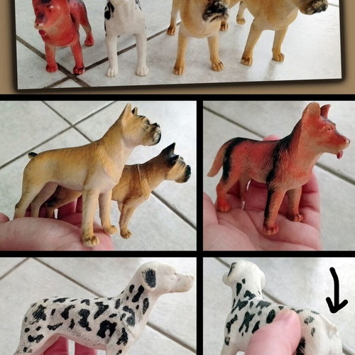 Plastic animal figures pack of 17, horses, zebras and dogs