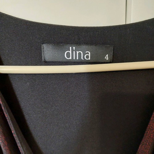 Dinaxl evening dress like new, wrap with burgundy bust and black bottom