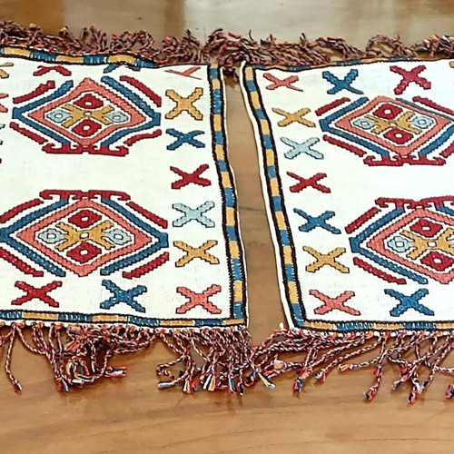 Handmade Cretan embroidered table runners, like new, set of 2