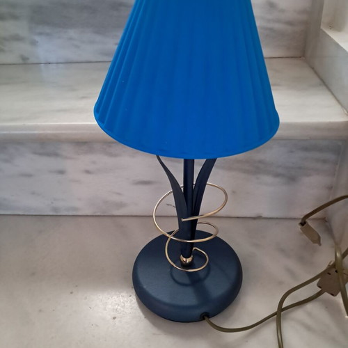 Table lamp postmodern design with metal and glass, like new