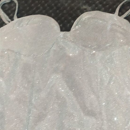 Silver dress with rhinestones new, size S