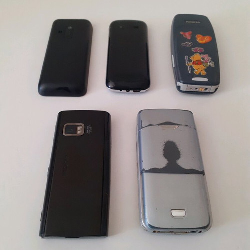 Nokia old cell phones used, set of 5 pieces