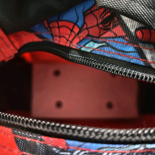 Spiderman school backpack used with wheels and detachable mask
