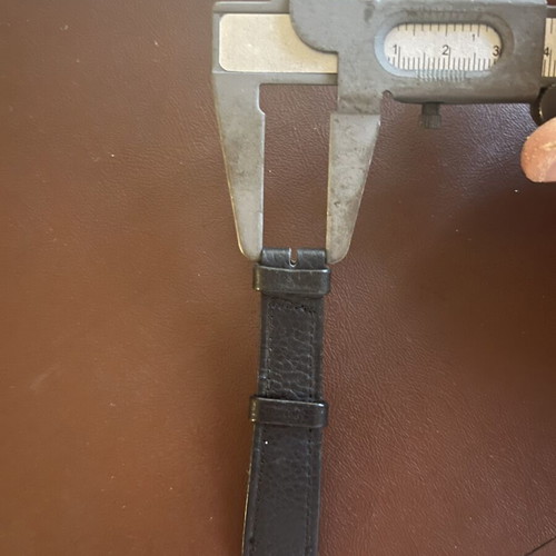Omega vintage leather watch strap used, black, 17mm