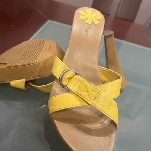 Sante women's sandals used, yellow, size 39, 10cm heel