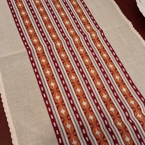 Handmade table runner like new with counted embroidery