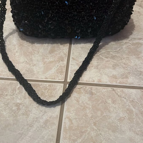 Black evening bag with sequins and beads, like new