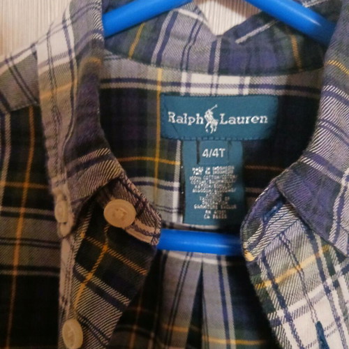 Ralph Lauren boys' dress shirt size 4 like new, multicolor