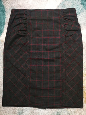 Φούστα Πένσιλ Tally Weijl XL/42/14 Γκρι/Μπορντό