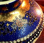  Vintage JAR SATSUMA Hand Painted εξαιρετικής κινεζικής πορσελάνης επιχρυσωμένο και επισμαλτωμένο ανάγλυφο κρακελέ…Άθικτο με την σφραγίδα του!
